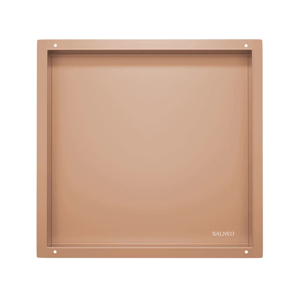 Raft incastrat patrat Balneo Wall-Box No Rim 30x30x10 cm cupru lucios fara rama