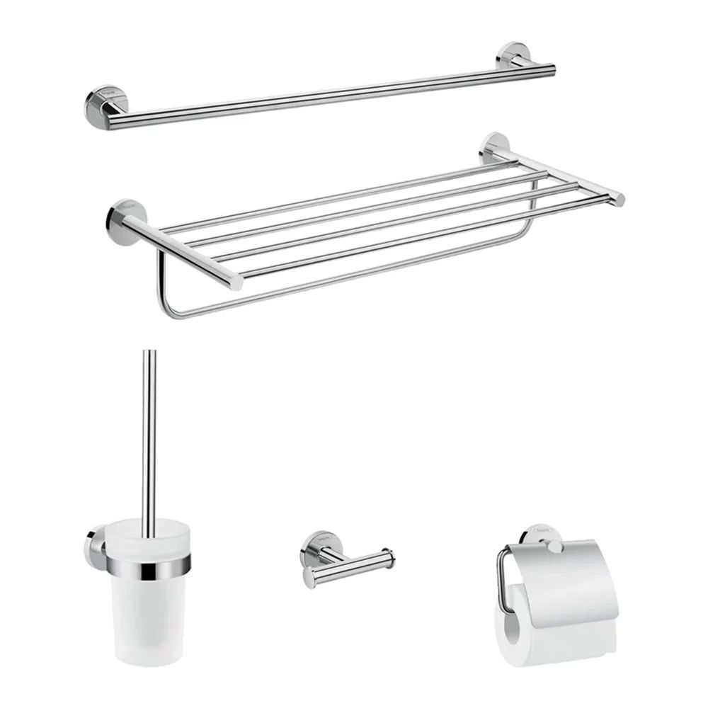 Set accesorii 5 in 1 Hansgrohe Logis cu finisaj crom lucios