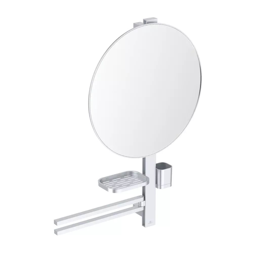 Set accesorii pentru lavoar Ideal Standard Alu+ argintiu mat 80 cm din aluminiu