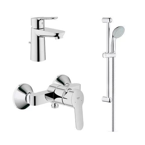 Set baterii dus lavoar si set dus cu bara Grohe BauEdge crom
