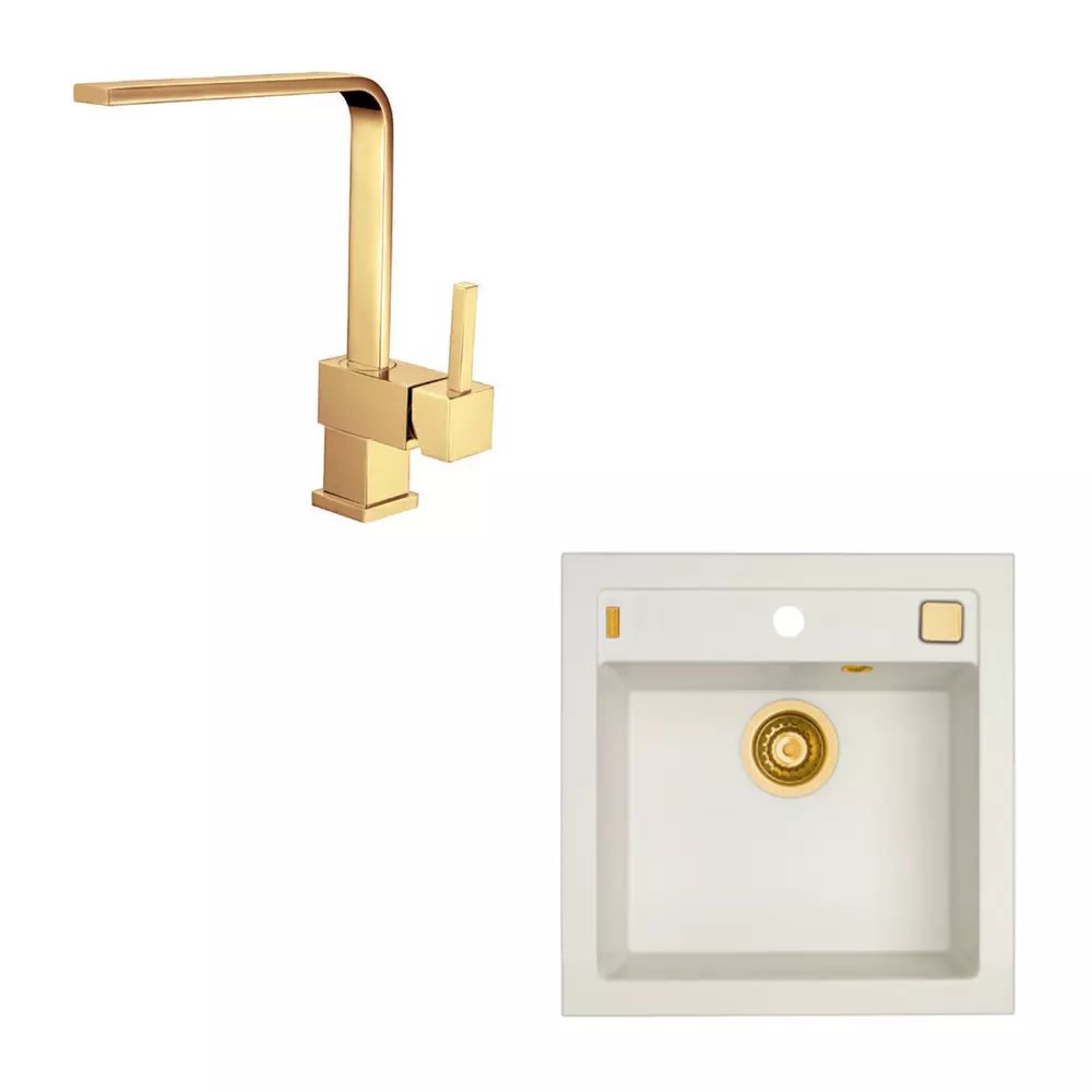 Set chiuveta bucatarie Alveus Formic 20 52x51 cm si baterie Laguna Monarch bronz