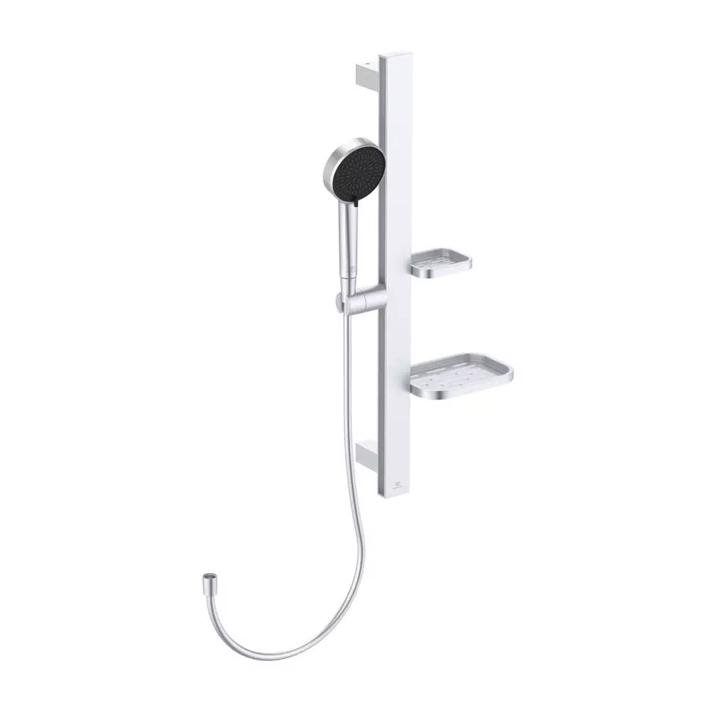 Set de dus cu bara 60 cm Ideal Standard Alu+ argintiu mat 2 functii din aluminiu