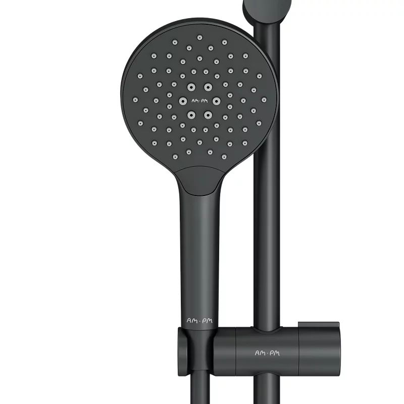 Set de dus cu bara 70 cm AM.PM Like negru mat para cu 3 functii