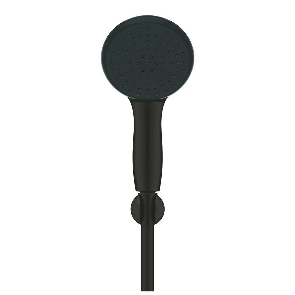 Set de dus negru mat Grohe New Tempesta 110 cu porter