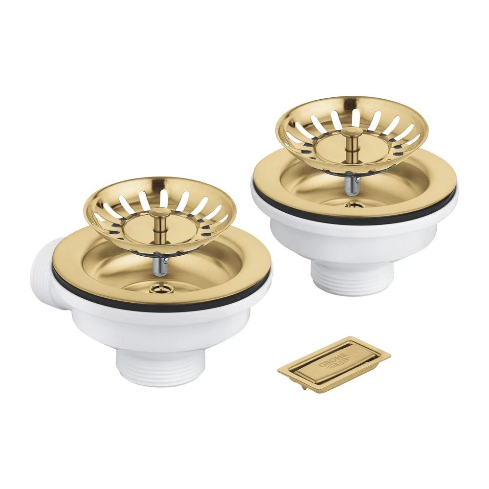 Set de scurgere pentru chiuveta dubla Grohe auriu