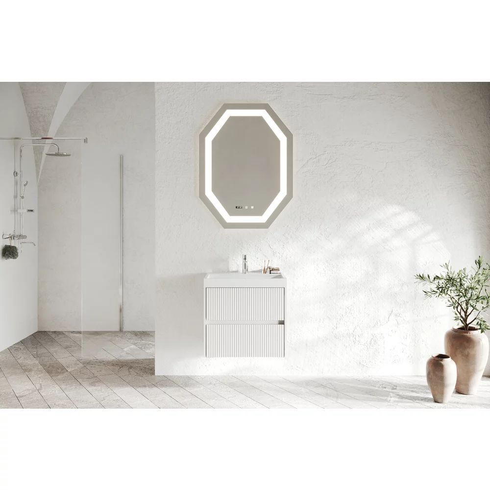 Set dulap baza alb si lavoar Savini Due Portofino 60 cm