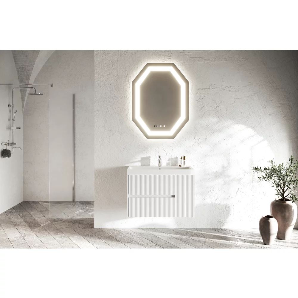 Set dulap baza alb si lavoar Savini Due Portofino 80 cm