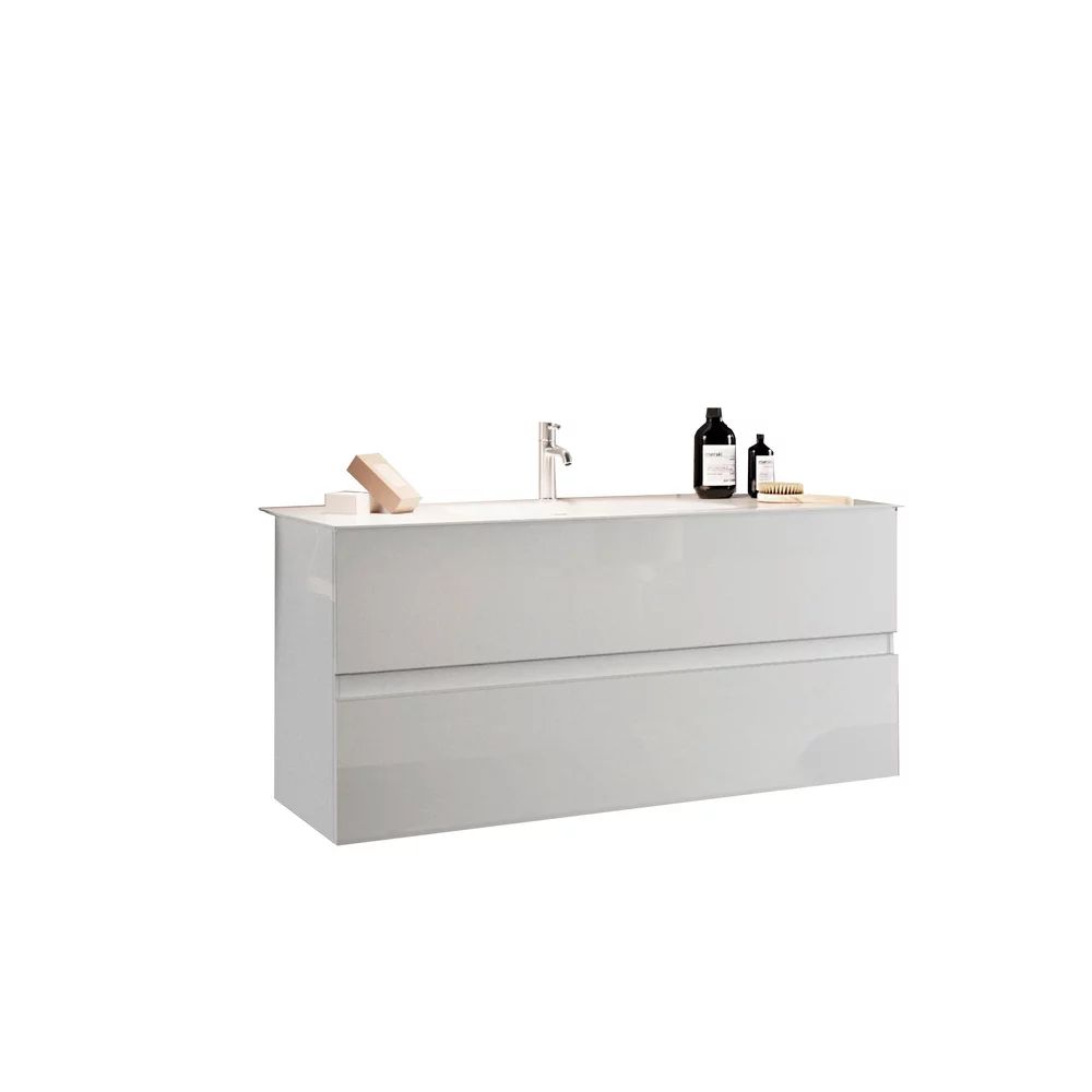 Set dulap baza si lavoar suspendat alb LC Mobili Italia Start 82x53x47 cm