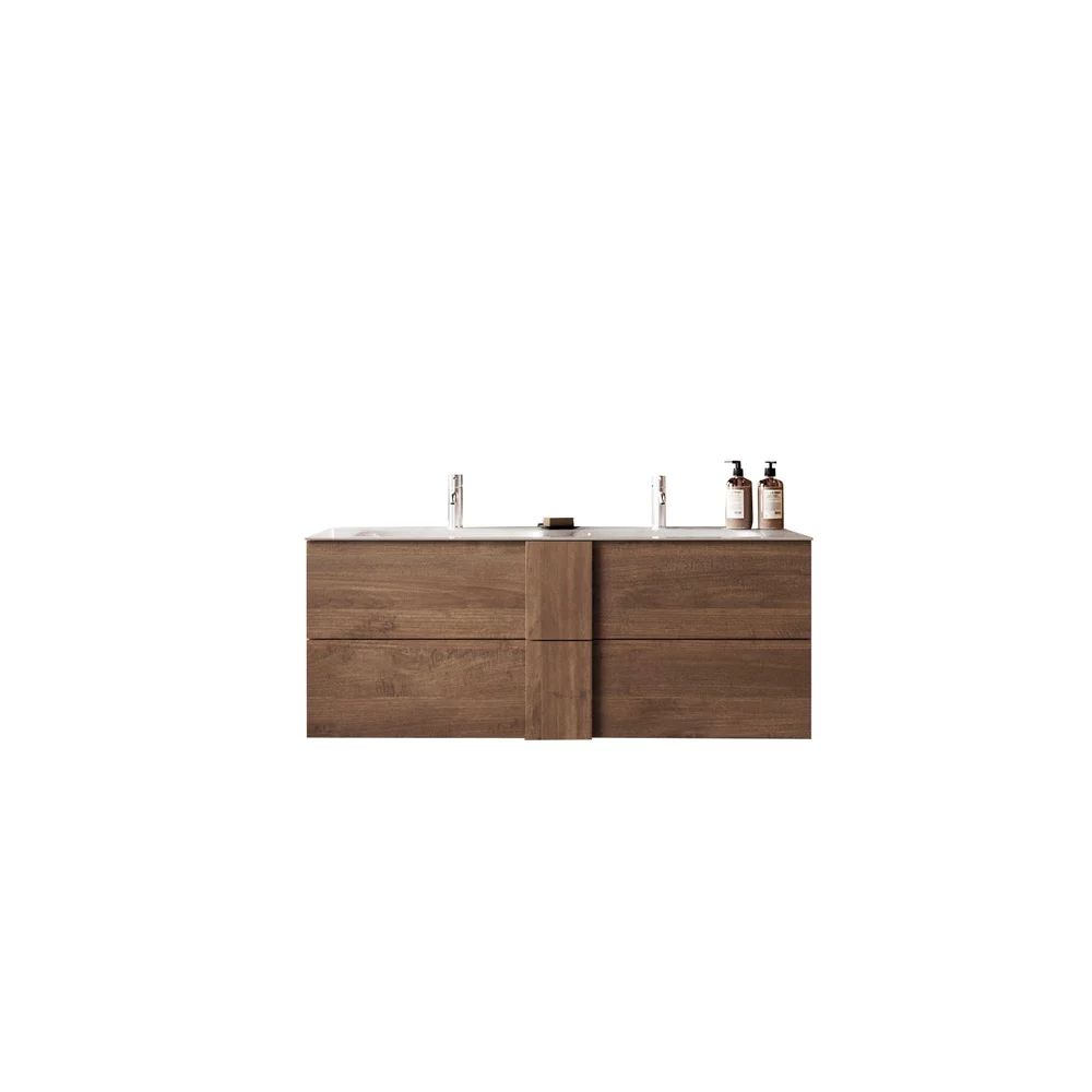 Set dulap baza si lavoar suspendat maro LC Mobili Italia Jupiter 122x53x47 cm