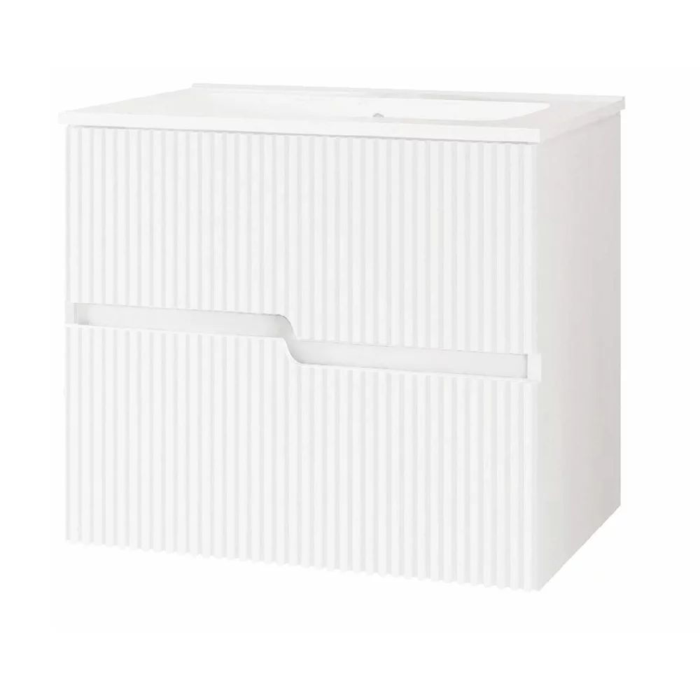 Set dulap baza suspendat alb lucios si lavoar Savini Due Rio 60 cm