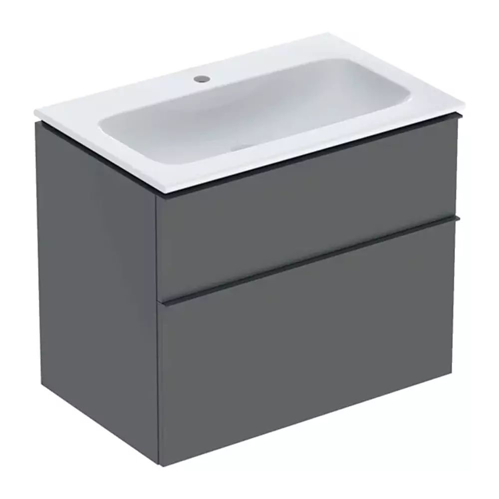 Set dulap baza suspendat Geberit iCon lava mat 2 sertare si lavoar 75 cm alb