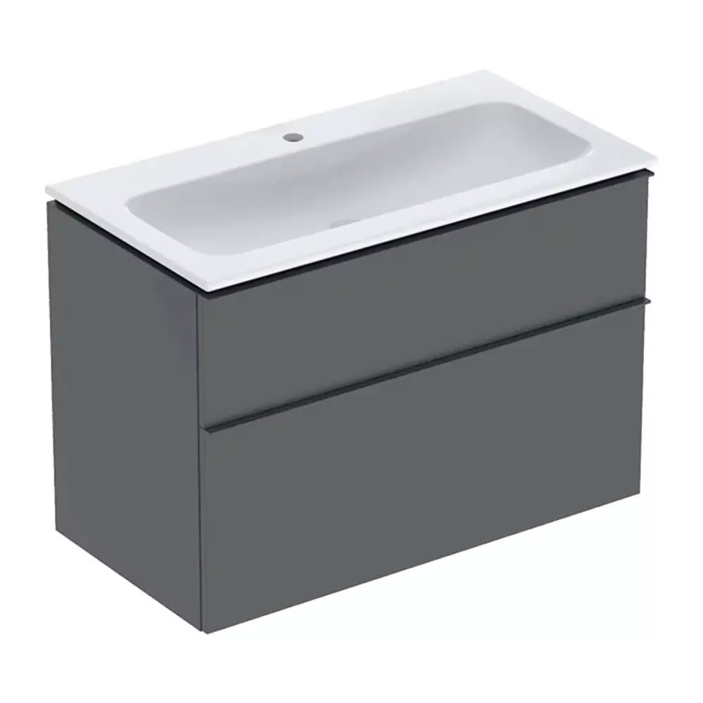 Set dulap baza suspendat Geberit iCon lava mat 2 sertare si lavoar 90 cm alb