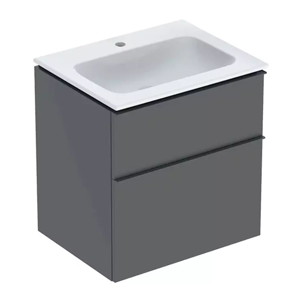 Set dulap baza suspendat Geberit iCon lava mat 2 sertare si lavoar alb 60 cm