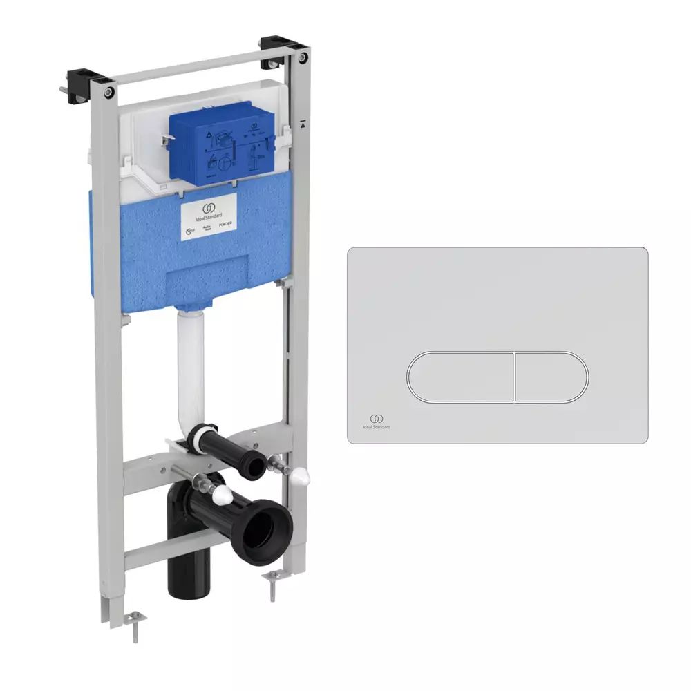 Set rezervor WC cu cadru Ideal Standard ProSys si clapeta Oleas M1 crom lucios