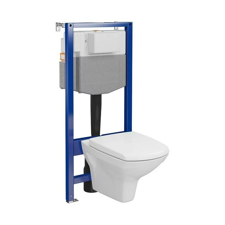 Set rezervor wc incastrat, vas wc suspendat si capac wc Cersanit Carina C37 Aqua 50