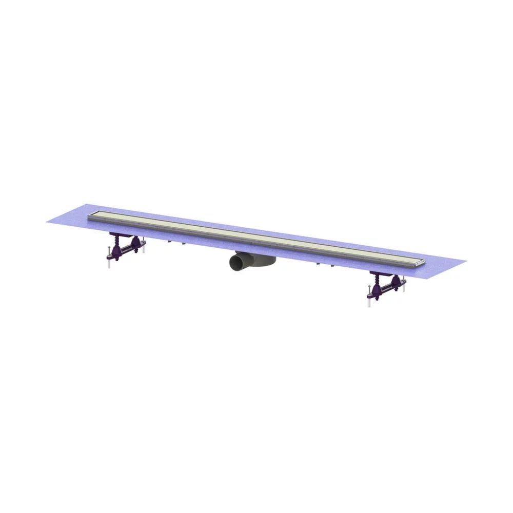 Set rigola pentru dus plus capac Kessel Linearis Compact 115 cm inox cu sita de par si clapeta multistop