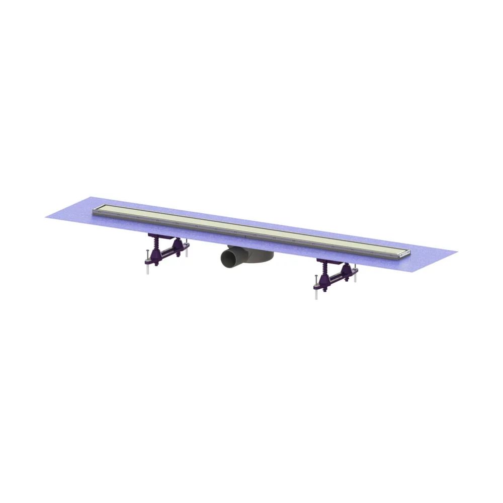 Set rigola pentru dus plus capac Kessel Linearis Compact 95 cm inox cu sita de par si clapeta multistop