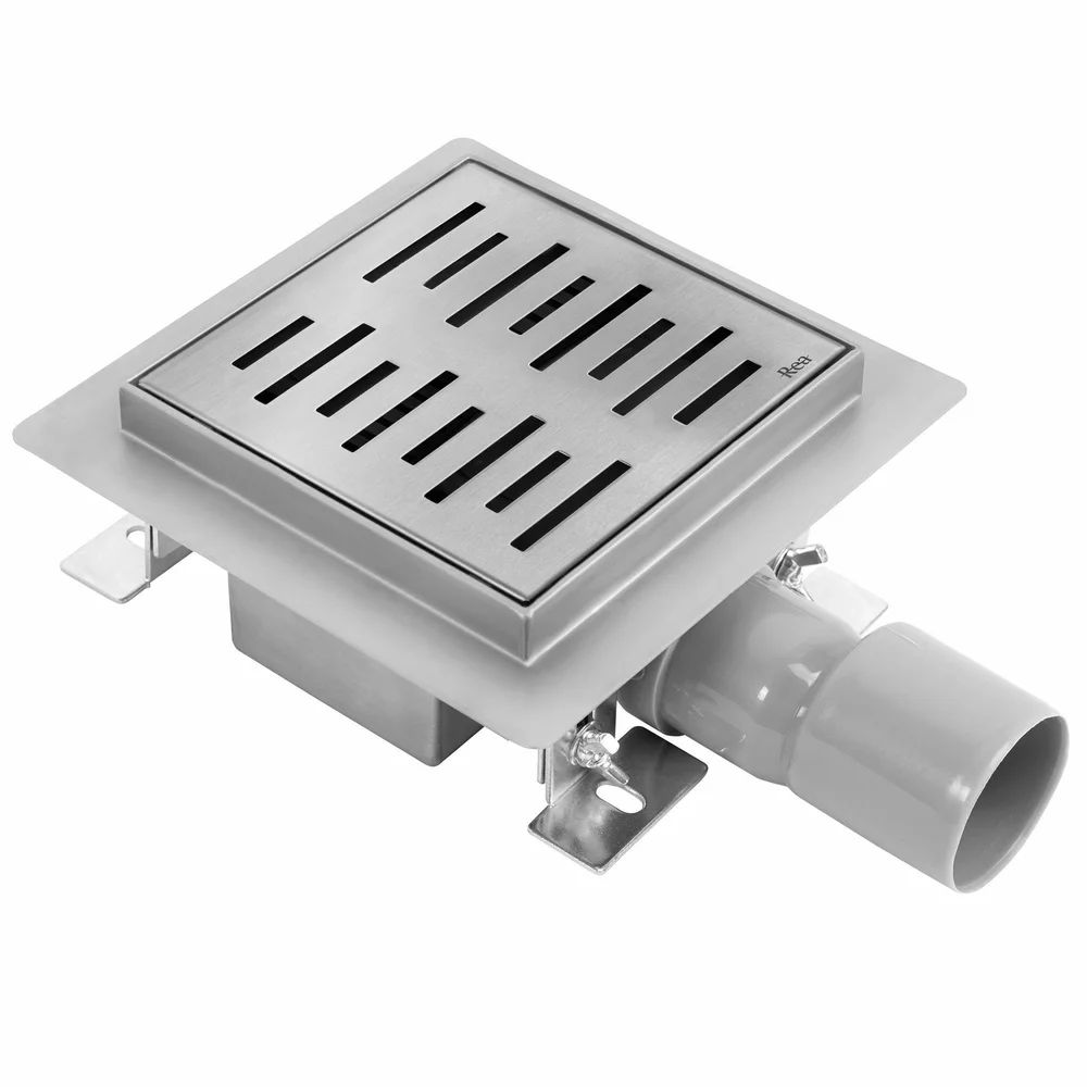 Set rigola pentru dus plus capac inox periat Rea Line 15 cm