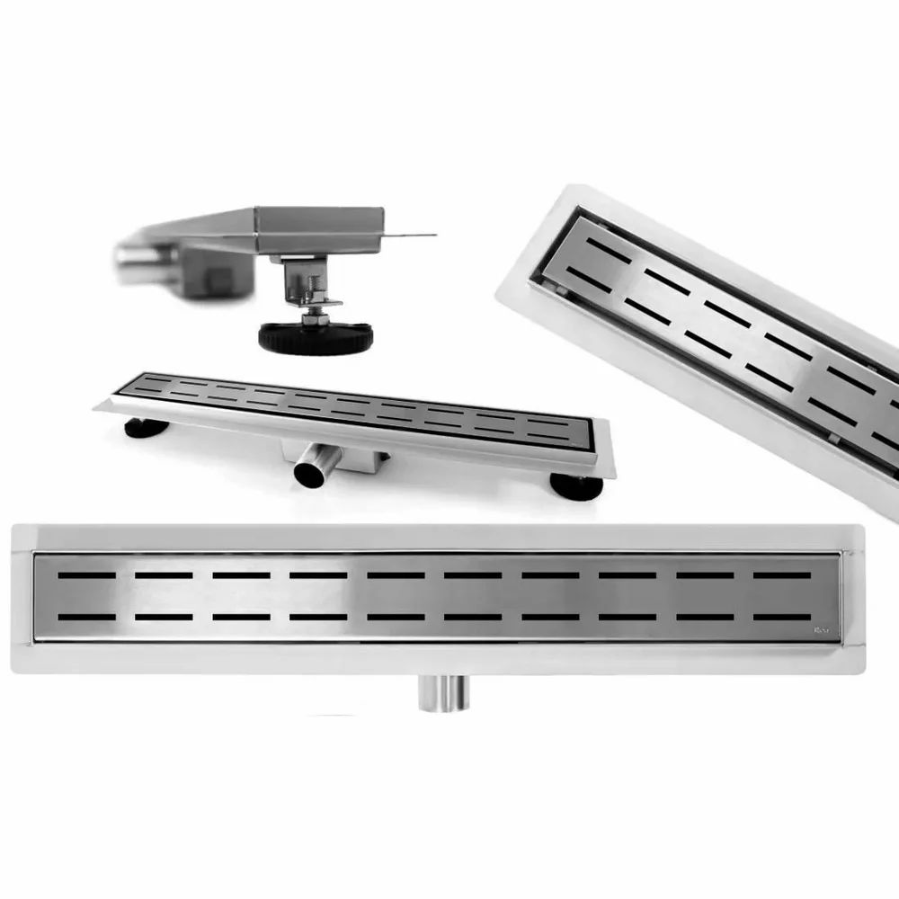 Set rigola pentru dus plus capac inox periat Rea Line 80 cm