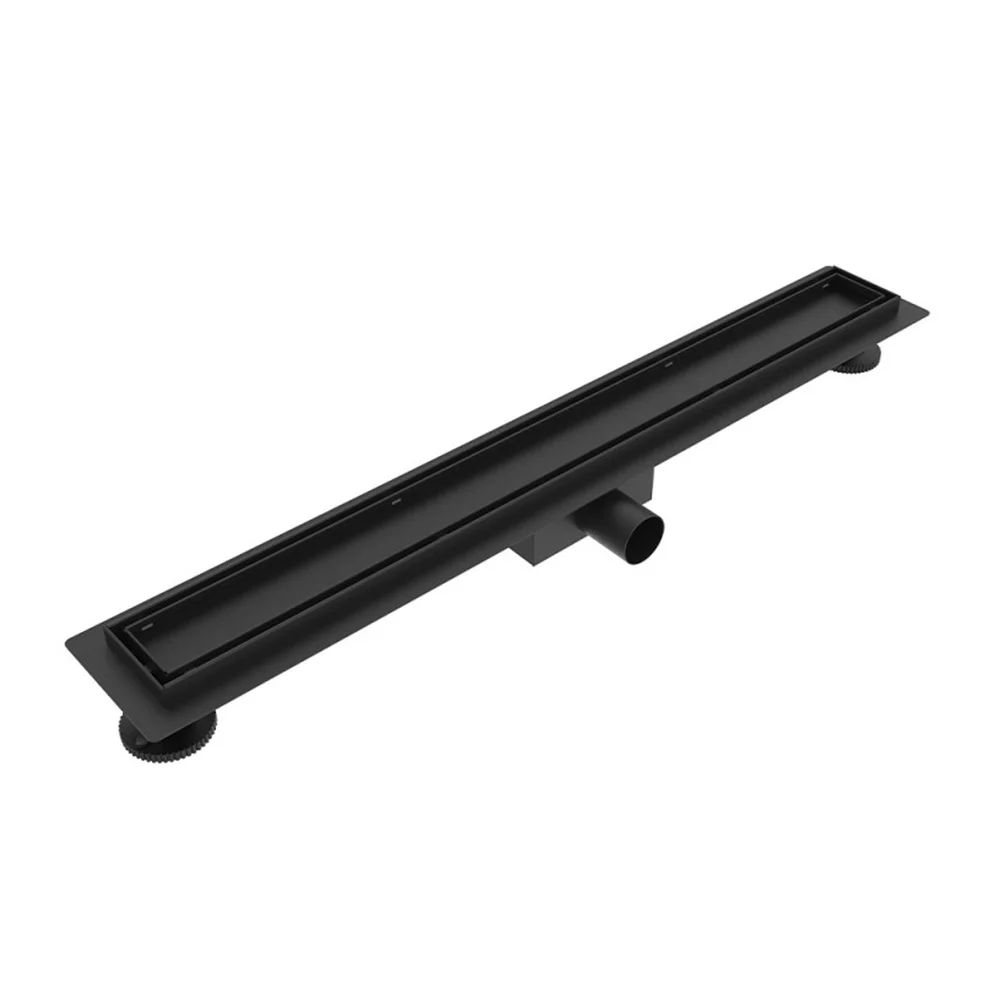 Set rigola pentru dus plus capac Inter Ceramic New Generation IC 60 cm finisaj negru mat flansa 2 cm