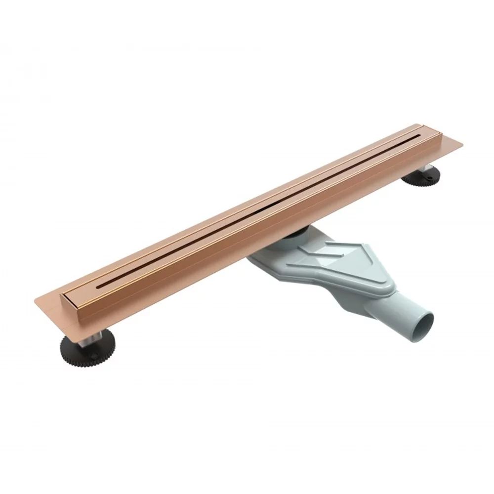 Set rigola pentru dus plus capac Inter Ceramic New Generation Slim 60 cm finisaj Rose Gold periat