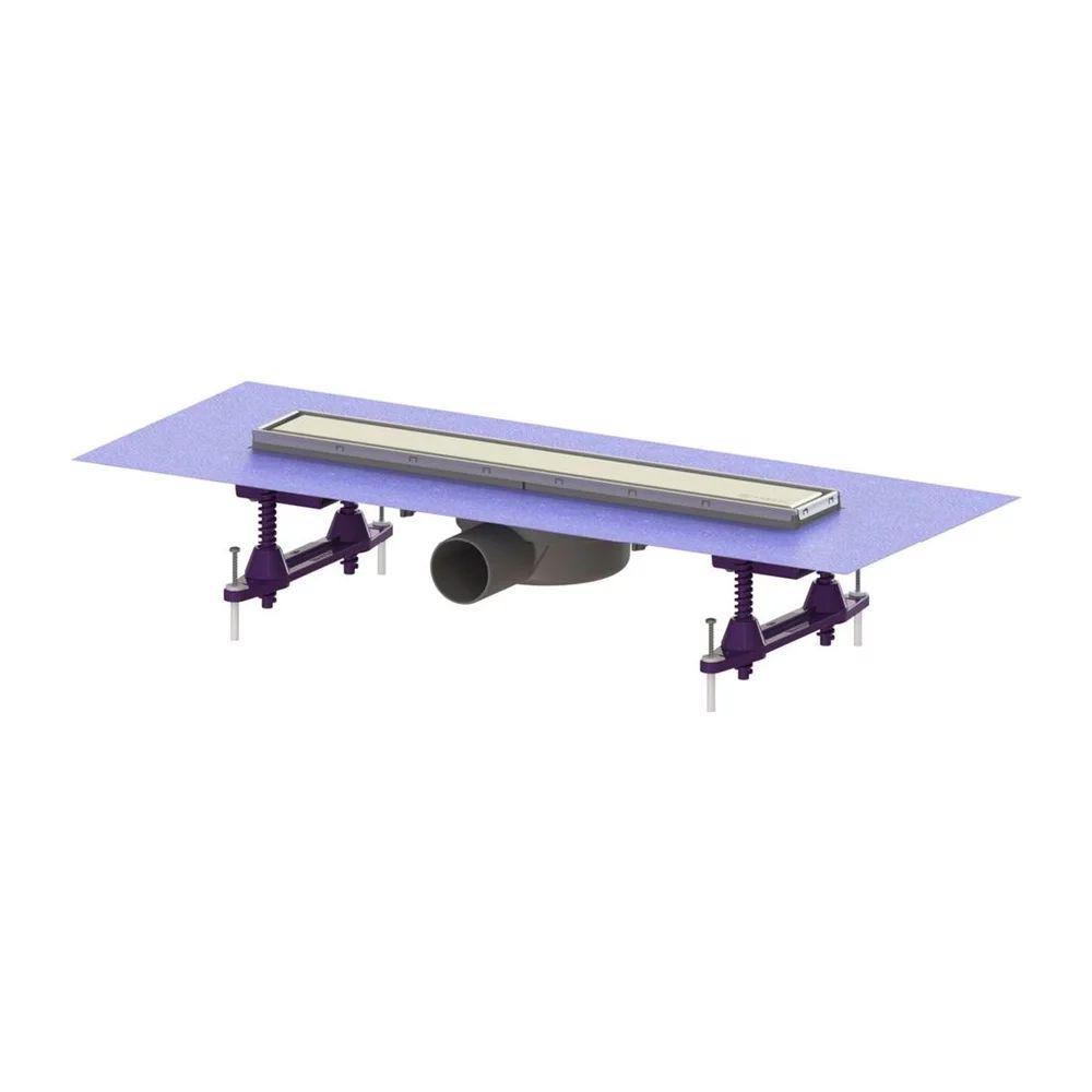 Set rigola pentru dus plus capac Kessel Linearis Compact 45 cm inox cu sita de par si clapeta multistop