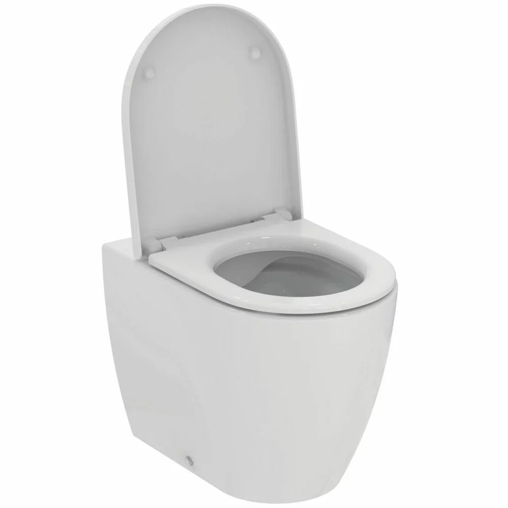 Set vas WC pe pardoseala Ideal Standard Ellisse rimless cu capac softclose alb