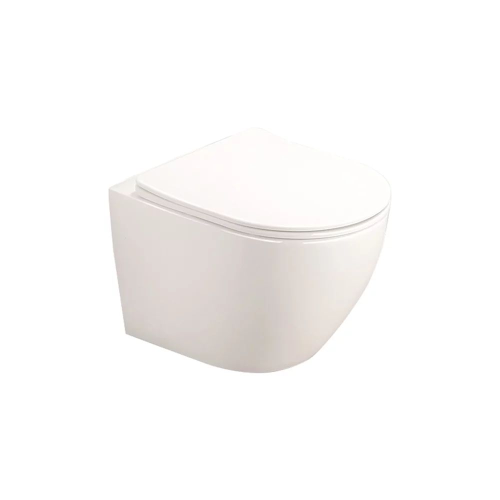 Set vas WC rimless suspendat Fluminia Alfonzo si capac softclose alb