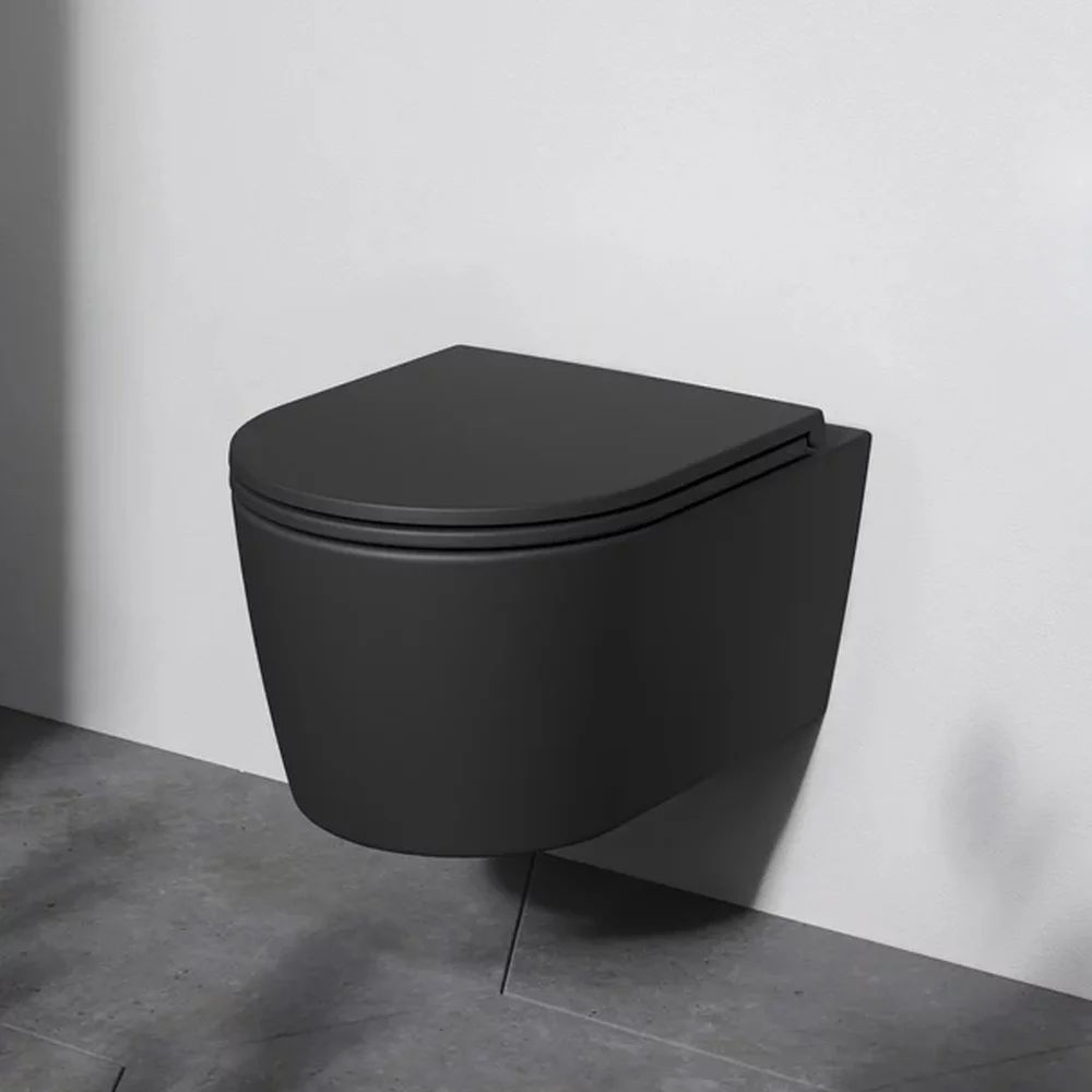 Set vas WC suspendat AM.PM Func FlashClean cu capac softclose negru mat