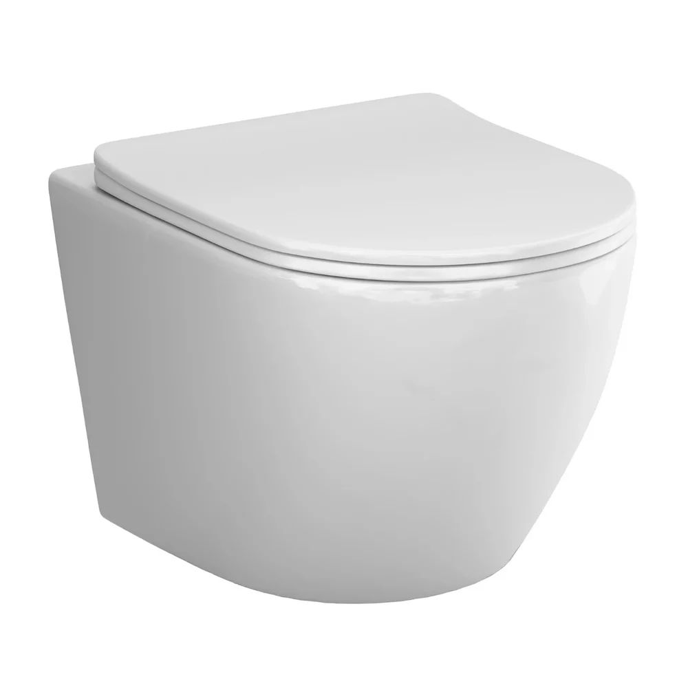 Set vas WC suspendat AM.PM Like AquaSpin rimless cu capac softclose alb lucios