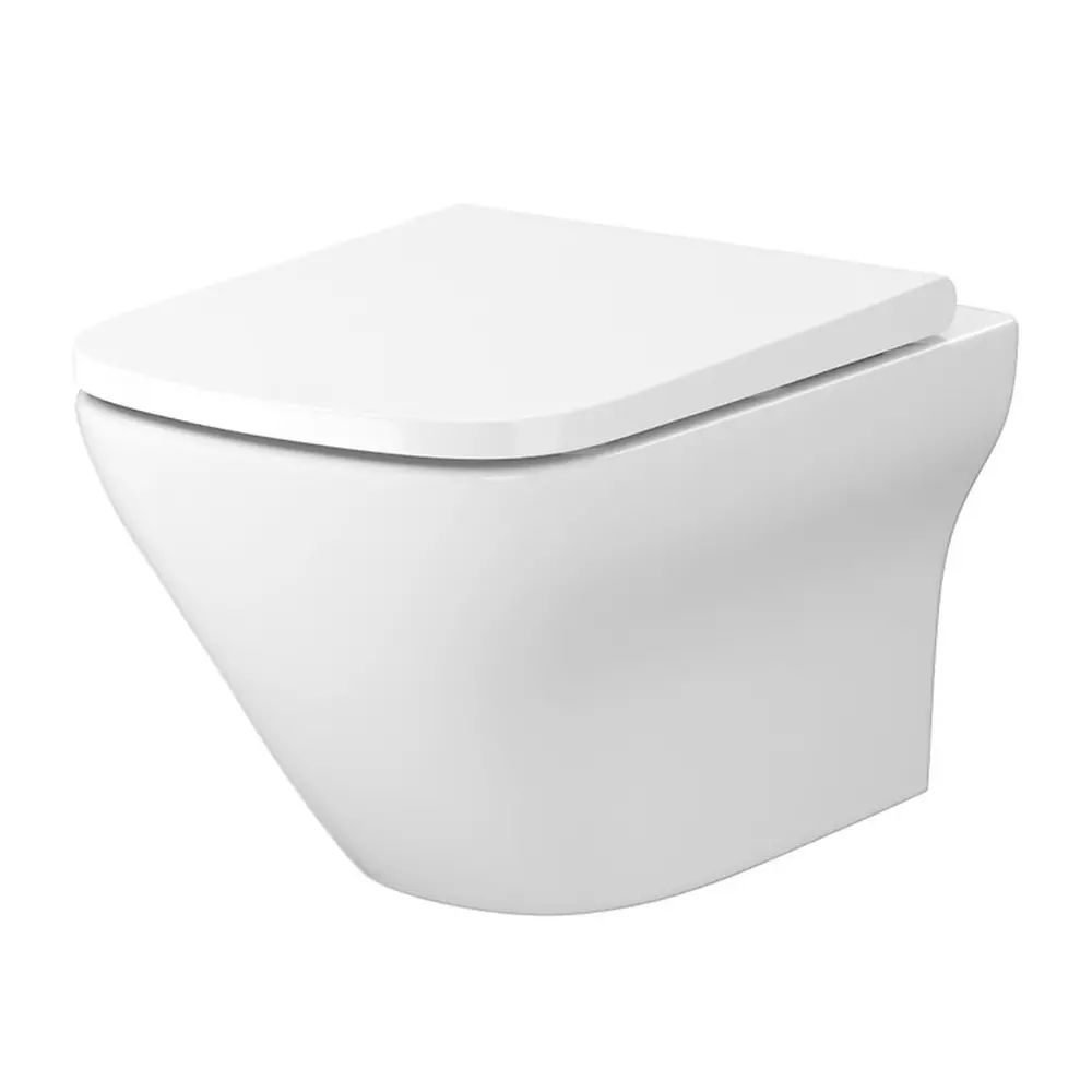 Set vas WC suspendat B332 Cersanit Larga si capac slim softclose alb