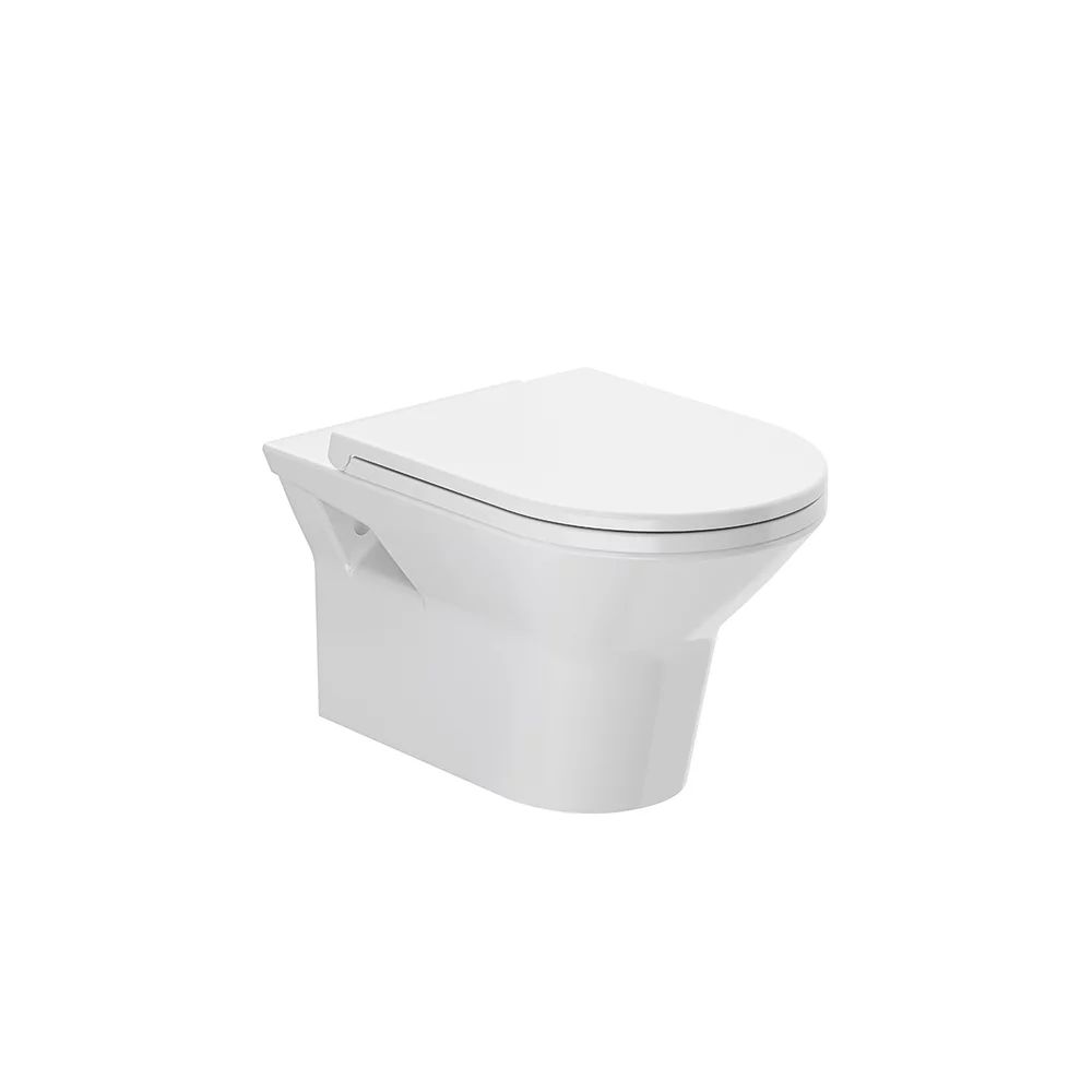 Set vas wc suspendat cu capac soft close Gala Aris alb lucios