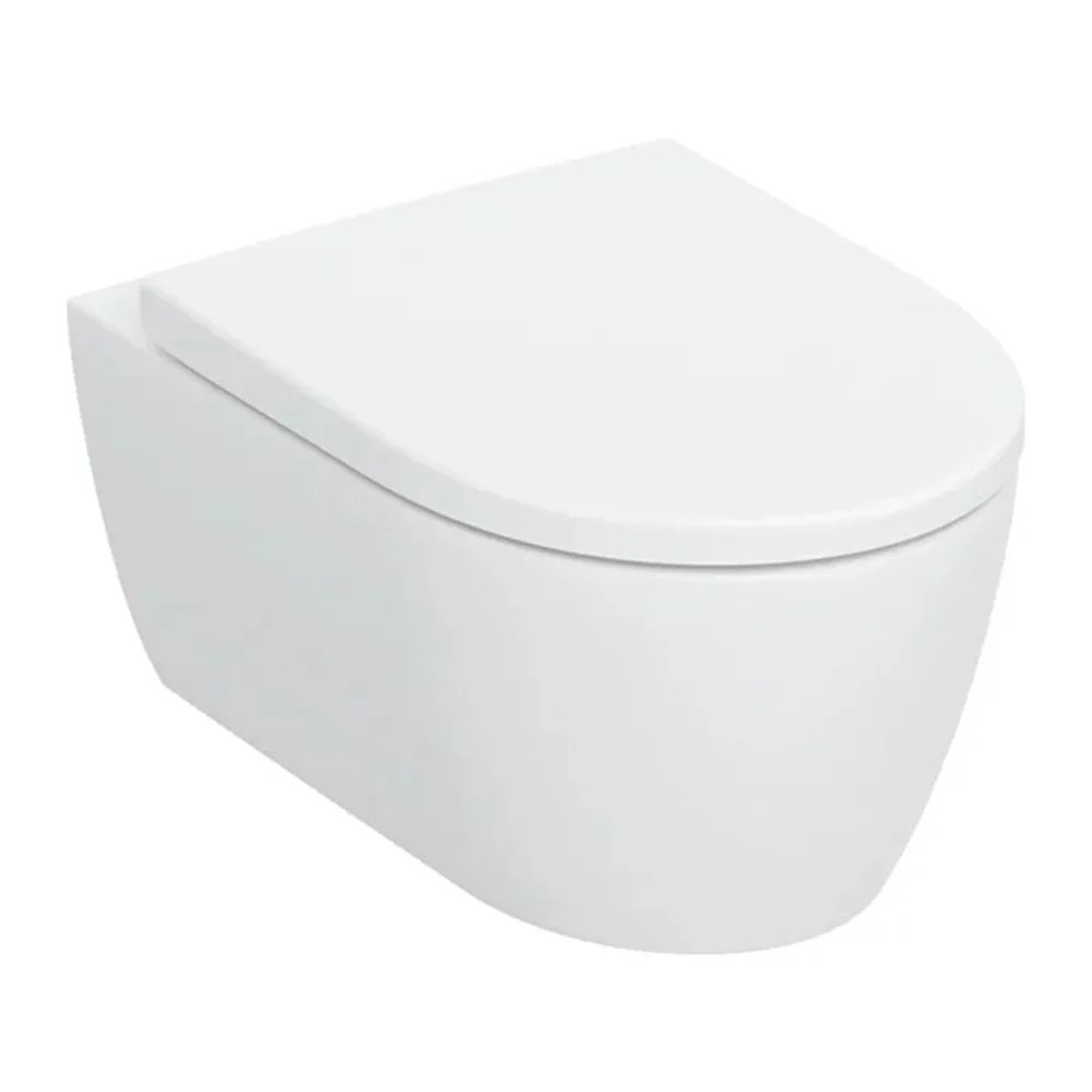 Set vas WC suspendat Geberit iCon TurboFlush cu capac softclose alb mat