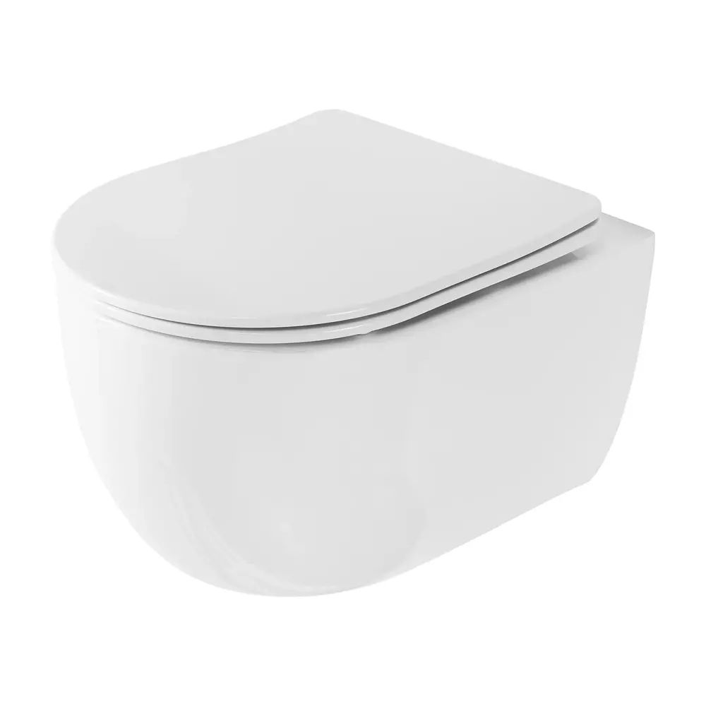 Set vas WC suspendat Rea Olivier alb lucios cu capac softclose