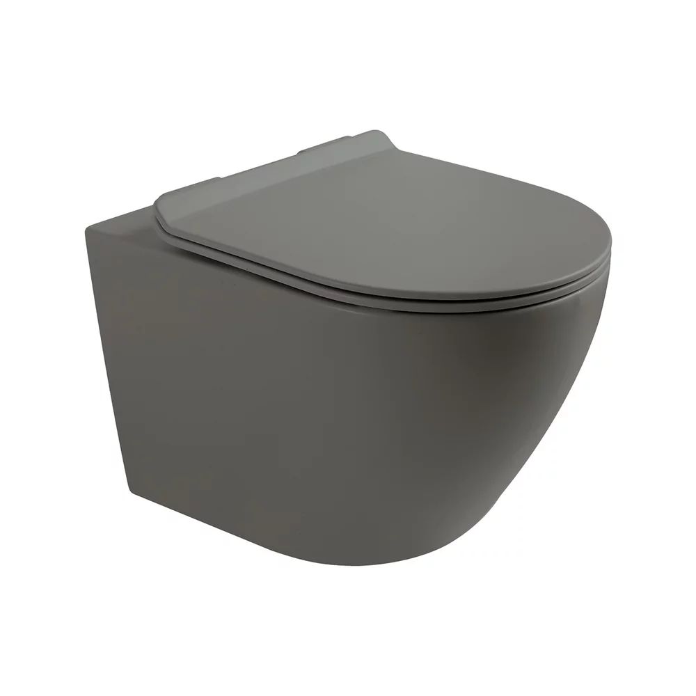 Set vas WC suspendat Rune Ivaldi antracit finisaj mat cu capac slim