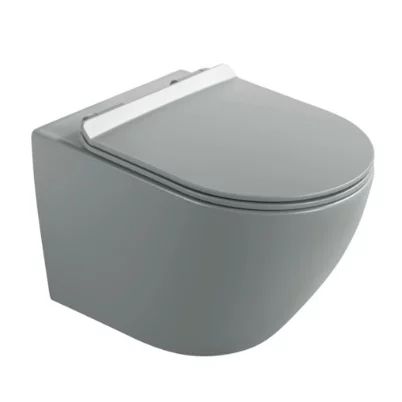 Set vas WC suspendat Rune Ivaldi gri finisaj mat cu capac slim