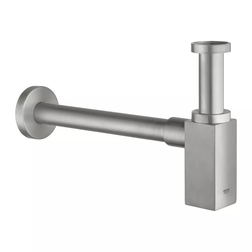 Sifon estetic pentru lavoar Grohe rectangular crom periat Supersteel