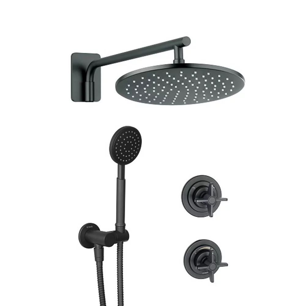 Sistem de dus incastrat Deante Cascada negru