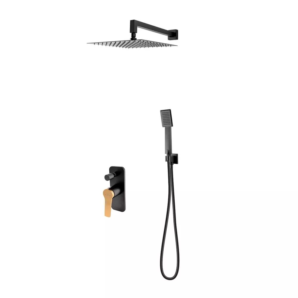 Sistem de dus incastrat FDesign Seppia negru - rose gold