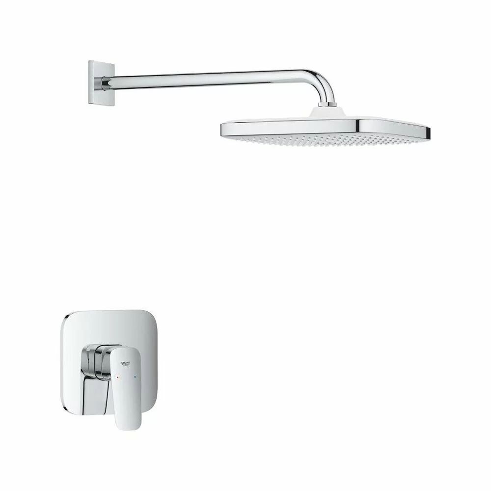 Sistem de dus incastrat Grohe Cubeo Tempesta cu palarie 1 functie fara corp ingropat finisaj crom lucios