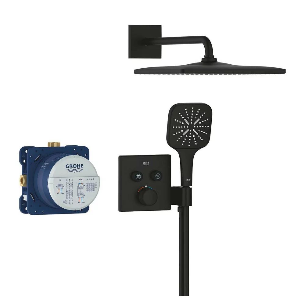 Sistem de dus negru mat Grohe SmartControl SmartActive 310 Cube