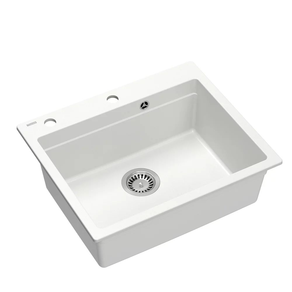 Statie de lucru incastrata Quadron Kurt 110 alb - inox 59.5x50 cm