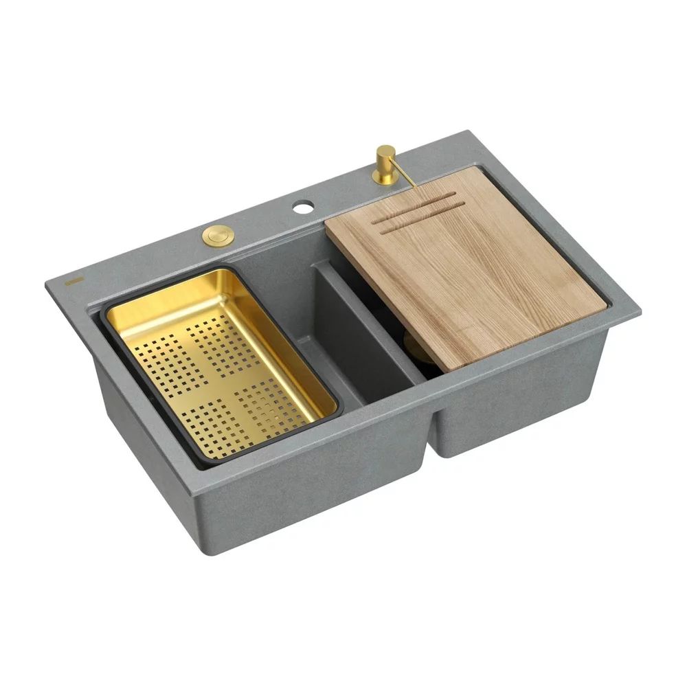 Statie de lucru incastrata Quadron Unique Marc 120 gri - auriu 76x50 cm