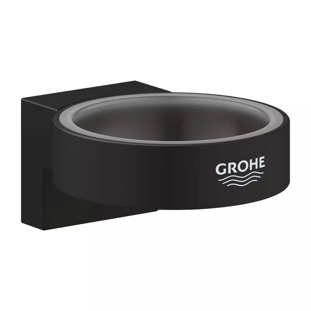 Suport Grohe Selection pentru pahar sau dozator sapun negru mat Phantom Black