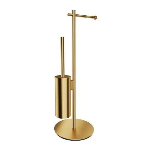 Suport hartie freestanding cu spatiu pentru perie auriu periat Omnires Modern Project
