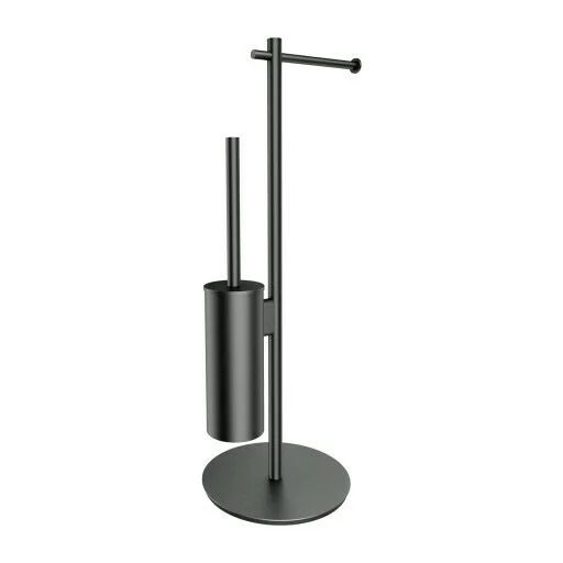 Suport hartie freestanding cu spatiu pentru perie grafit Omnires Modern Project