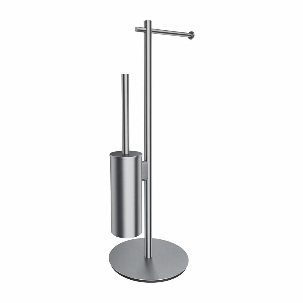 Suport hartie freestanding cu spatiu pentru perie nichel Omnires Modern Project