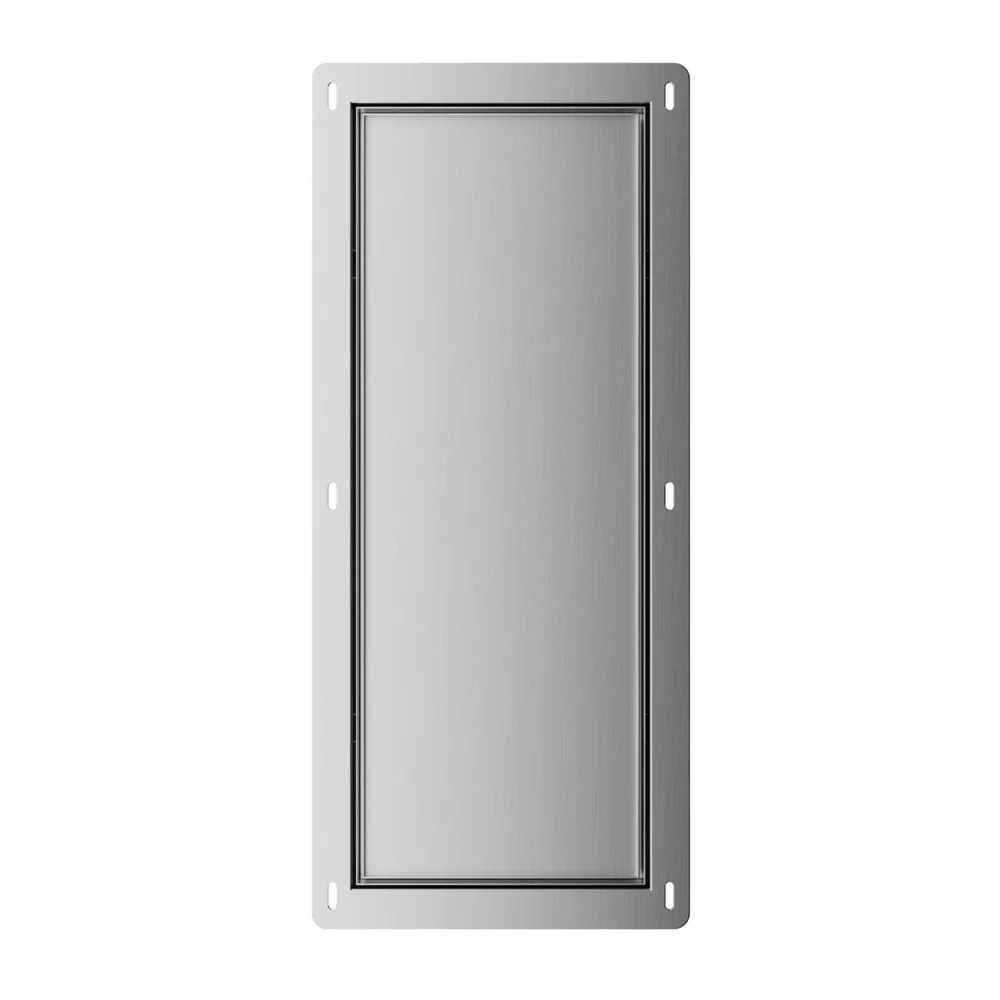 Suport perie WC incastrat Balneo Wall Box S Tiles otel inoxidabil deschidere stanga
