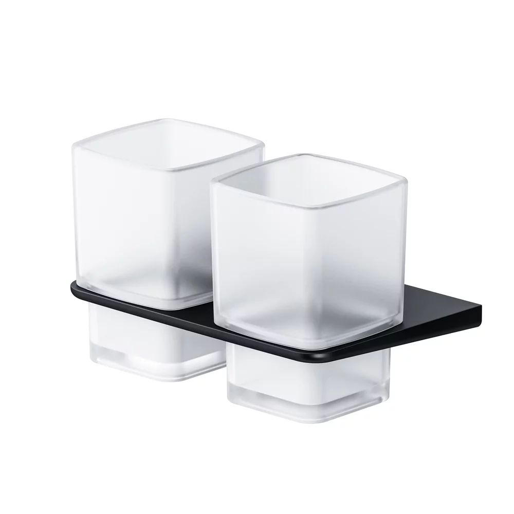 Suport periute de dinti dublu AM.PM Inspire 2.0 negru-sticla mata