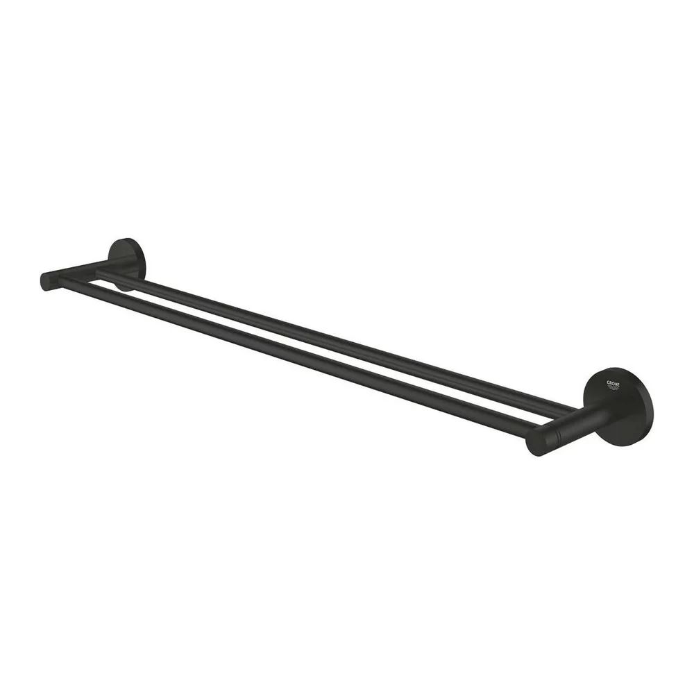 Suport prosop bara dubla negru mat Grohe Essentials 60 cm